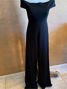 Steps NY Off-Shoulder Black Wide-Leg Women’s Jumpsuit Size S